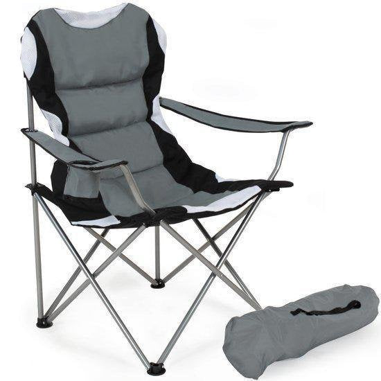 tectake Chair Basic Campingstuhl - faltbar - Grau/Schwarz