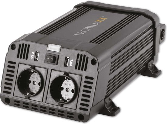 Technaxx TE16 Wechselrichter 1200W - 2x 230V - 2x 5V USB - 3.1A - Spannungswandler