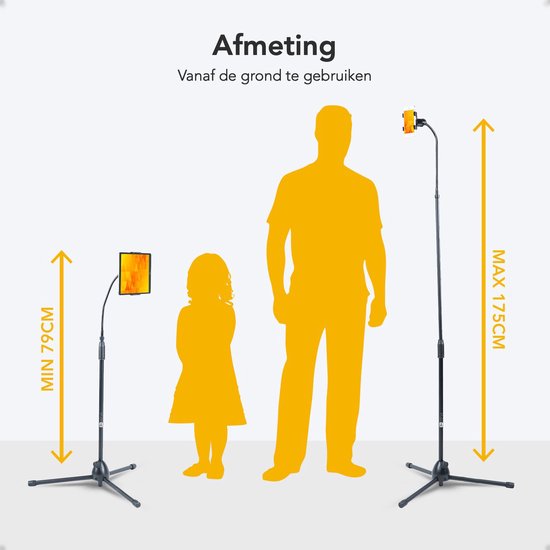Studio Me Telefon- und Tabletstativ - 175 cm - Schwarz