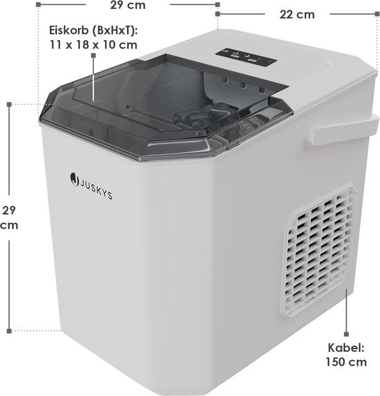 Juskys Eiswürfelbereiter IceOracle - Weiß - Inkl. Zubehör