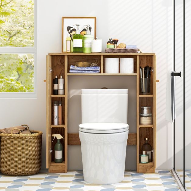 Cost Toilettenschrank mit Doppeltür - Holz - Braun - 87,5x18x98 cm