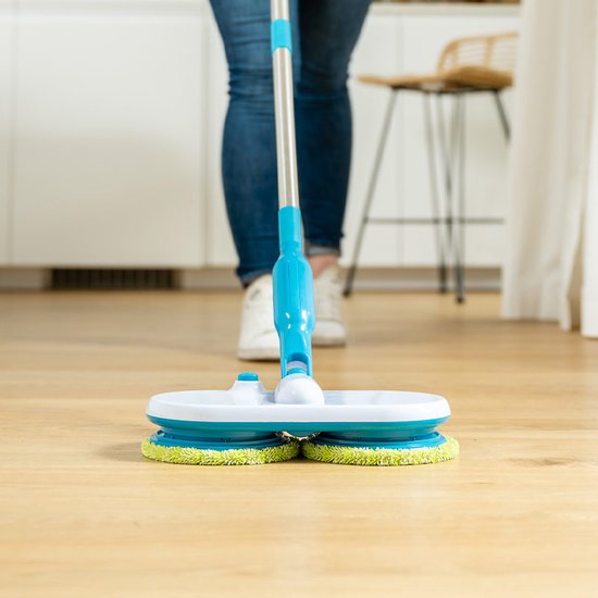 Mediashop Hurricane Floating Mop elektrischer Wischmopp – wiederaufladbarer Bodenwischer zum Wischen, Schrubben und Polieren – mit 2 × 3 Mikrofaser-Pads – Mail-Order-Edition