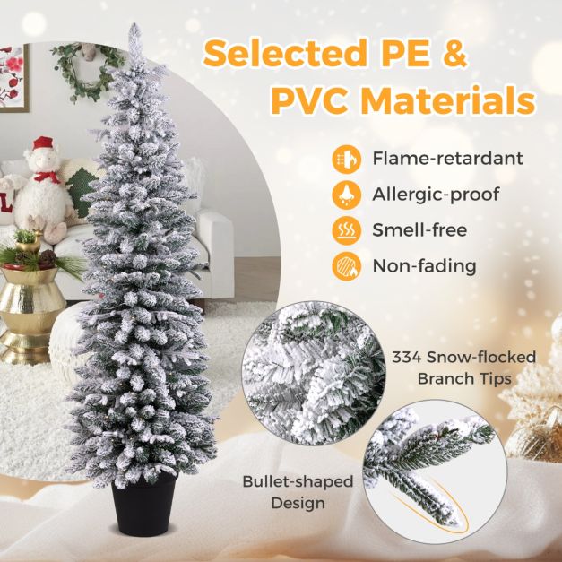 costway Künstlicher Weihnachtsbaum mit Beleuchtung - 180 cm - 140 LED-Lichter