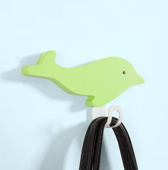 SoBuy FHK04 Wandgarderobe mit Kleiderhaken – Dolphin-Design – 5-teilig