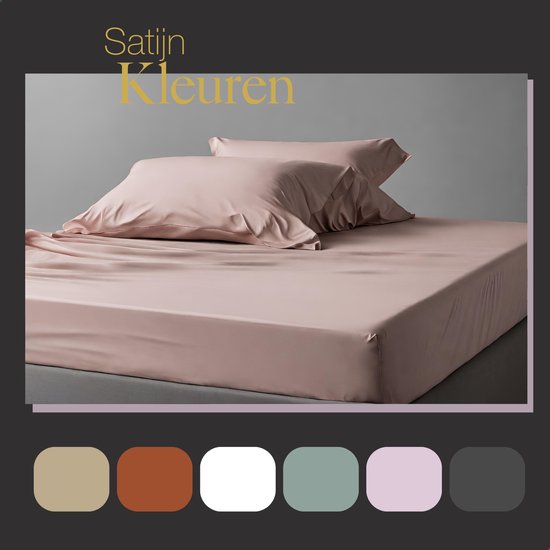 Ten Cate Premium Spannbetttuch – Spannbetttuch 90 x 200 – Spannbetttücher – Baumwollsatin – Geeignet für Boxspringbetten und Matratzen – Eckhöhe 30 cm – Rundum-Gummizug – Bügelfrei – Rosa – Blush