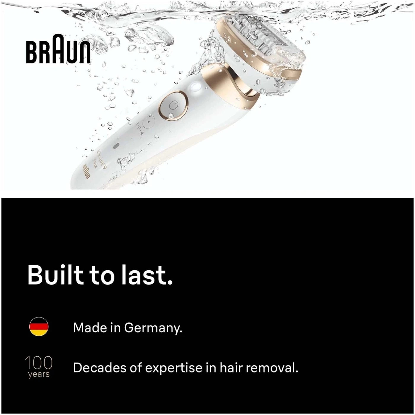 Braun Silk-épil 9 Flex Epilierer Gold – 123 × 72 × 218 mm