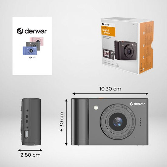Denver - Digitalkamera DCA4811B - Full HD - 48MP - Vlog Kamera - Foto & Video - Schwarz