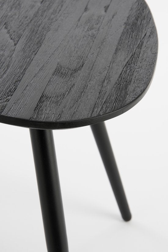 Mica Decorations Jailey Beistelltisch - 2er-Set - L84 x B39 x H39 cm - Recyceltes Holz - Schwarz