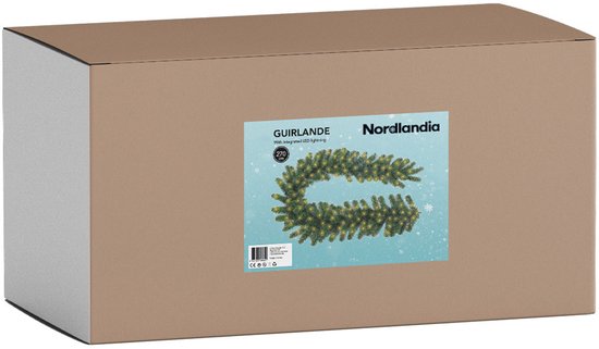 Nordlandia Girlande mit Lichtern - Timer - Weihnachtsdekoration - 270 cm - Weihnachtsgirlande - Weihnachtsdekoration - 35 LED - Stecker