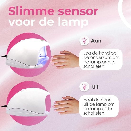 Moods Gellac - Professionelle Nagellampe - UV-Lampe Gel-Nägel - Nageltrockner - Steuerbar mit Tasten - Leistungsstarke LED-Lampe - Weiß