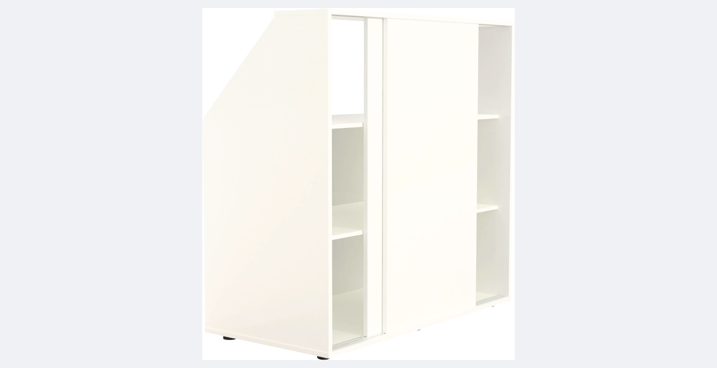 VDD Weißer Winkelwandschrank 100×100×50 cm - kompakter Stauschrank für Dachboden oder Schlafzimmer
