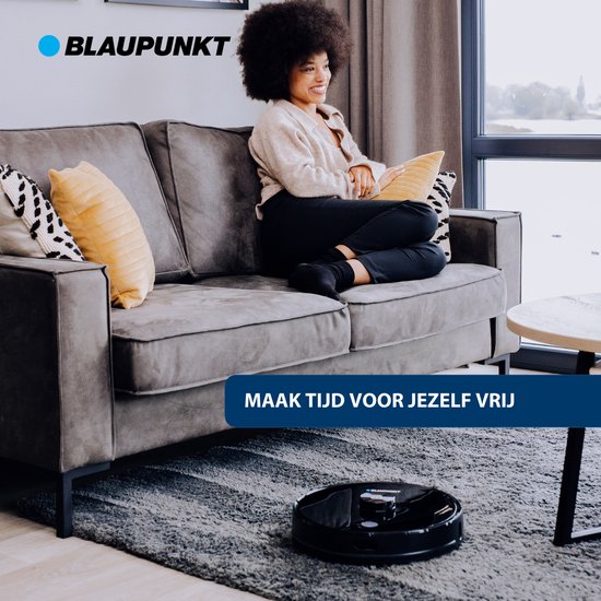 Blaupunkt Bluebot Comfort Plus - Staubsaugerroboter mit Wischfunktion - Leert sich automatisch - Lasernavigation