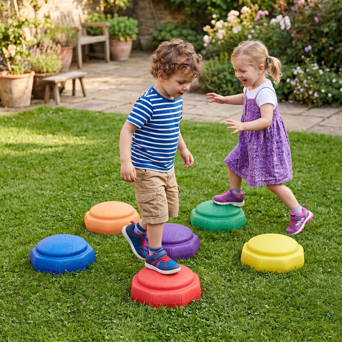 Coast Balance-Steine für Kinder – 6-teiliges Set – rutschfest – stapelbar – mehrfarbig