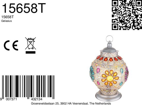 Globo Tischleuchte Gelasius - silber - Metall - 27 cm - E27 Fassung - 15658T