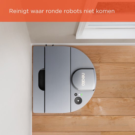 Neato® D10 Intelligenter Staubsaugerroboter - Echter HEPA-Filter und Laser Mapping Navigation - Steuerung über App - 300 Minuten Laufzeit mit automatischer Aufladung und Wiederaufnahme - Silbergrau