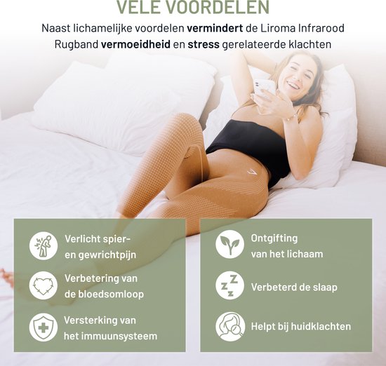 LIROMA® Tragbares Infrarot-Rückenband - Unterer Rücken, Schultern, Beine - Infrarot-Therapie - Fern-Infrarot - Infrarot-Lampe - Schlankheits-Band - Fitness-Gürtel - Wärmeband - Rotlicht-Therapie - Rotlicht-Therapie