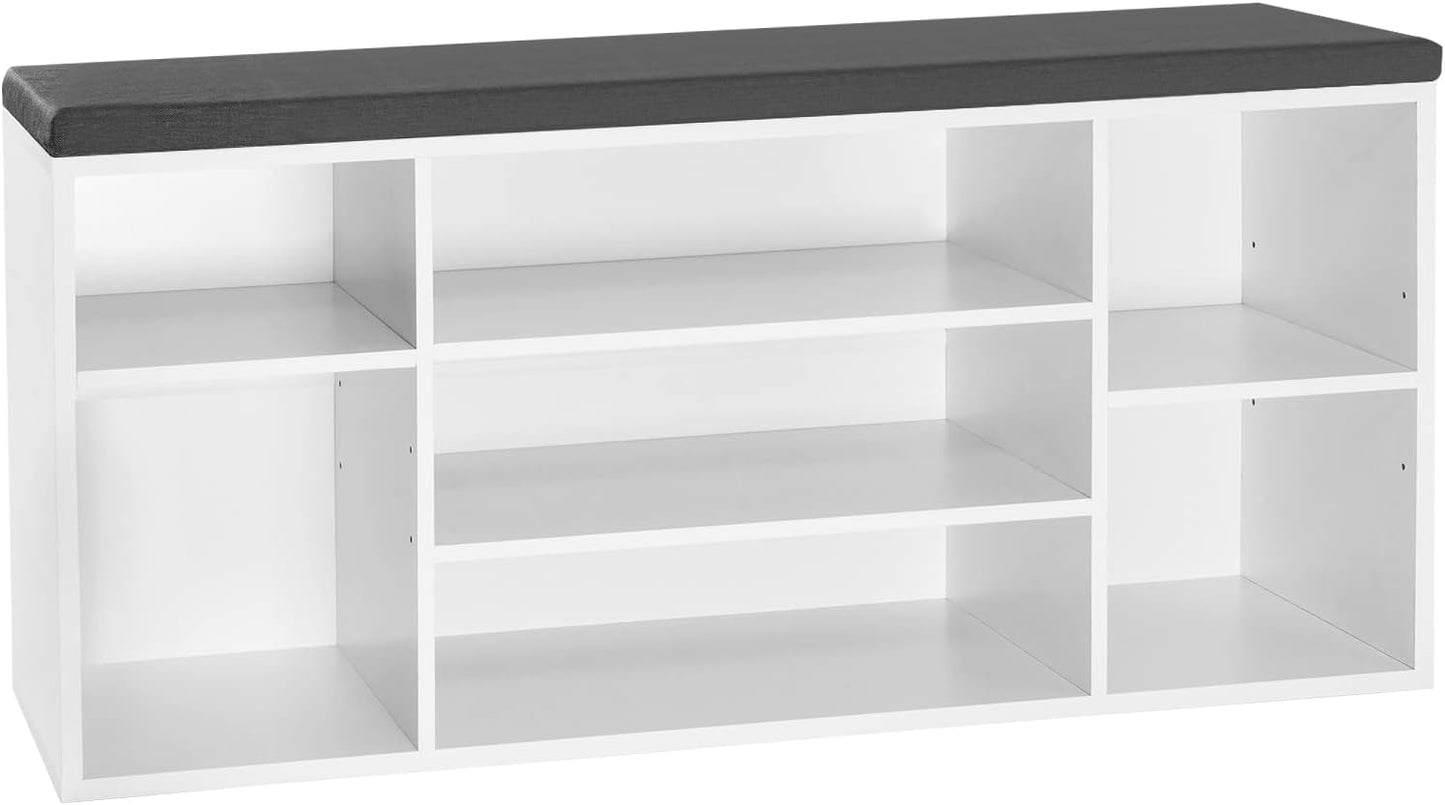 WOLTU Schuhbank Weiß – 7 Fächer – 103,5 x 48 x 30 cm