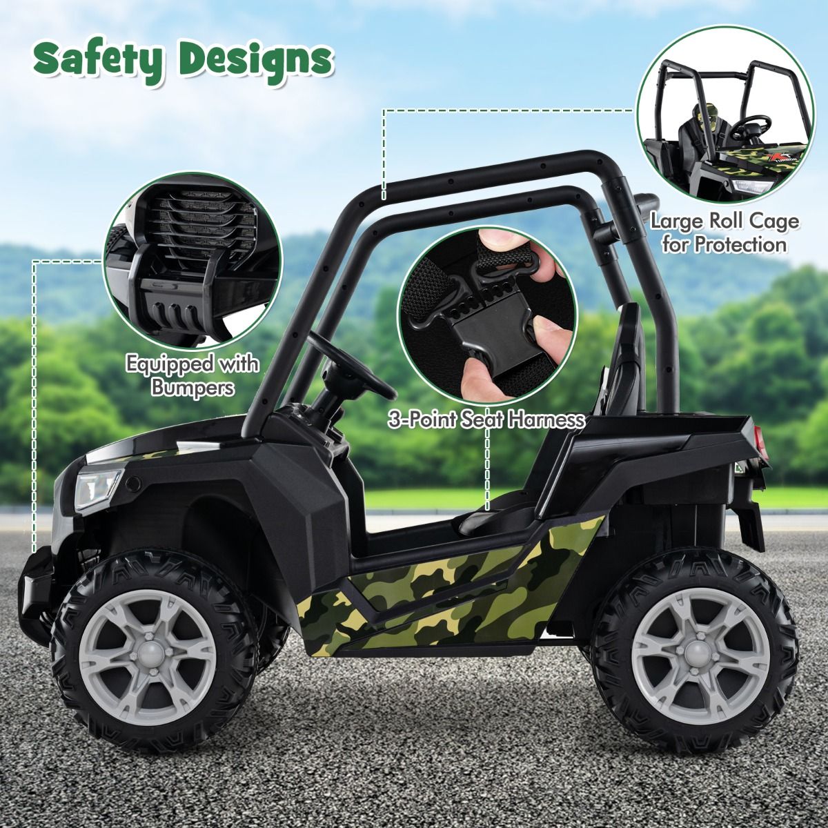 Coast Buggy Fahrzeug - 24V - RC & Doppelfederung - PP/Metall - Camouflage