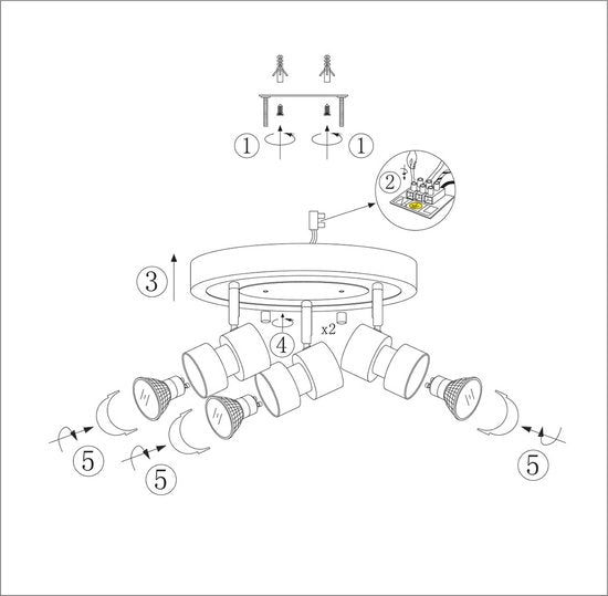 Spot Natasja 7905ST – runder 3-flammiger Spot aus Stahl mit GU10-Leuchtmitteln, schwenkbar und mit „Dimm to Warm“-Funktion, Steinhauer, modernes Design
