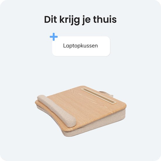 Laptop-Kissen - Schoßtisch - Verstellbar - Ständer für die Arbeit zu Hause - Betttisch - Laptop-Tablett und Tablet-Ständer - Bambus