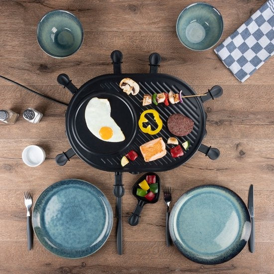 Alpina Gourmet Set - Griddle - mit Pfannen und Spateln - 1200W - 8 Personen