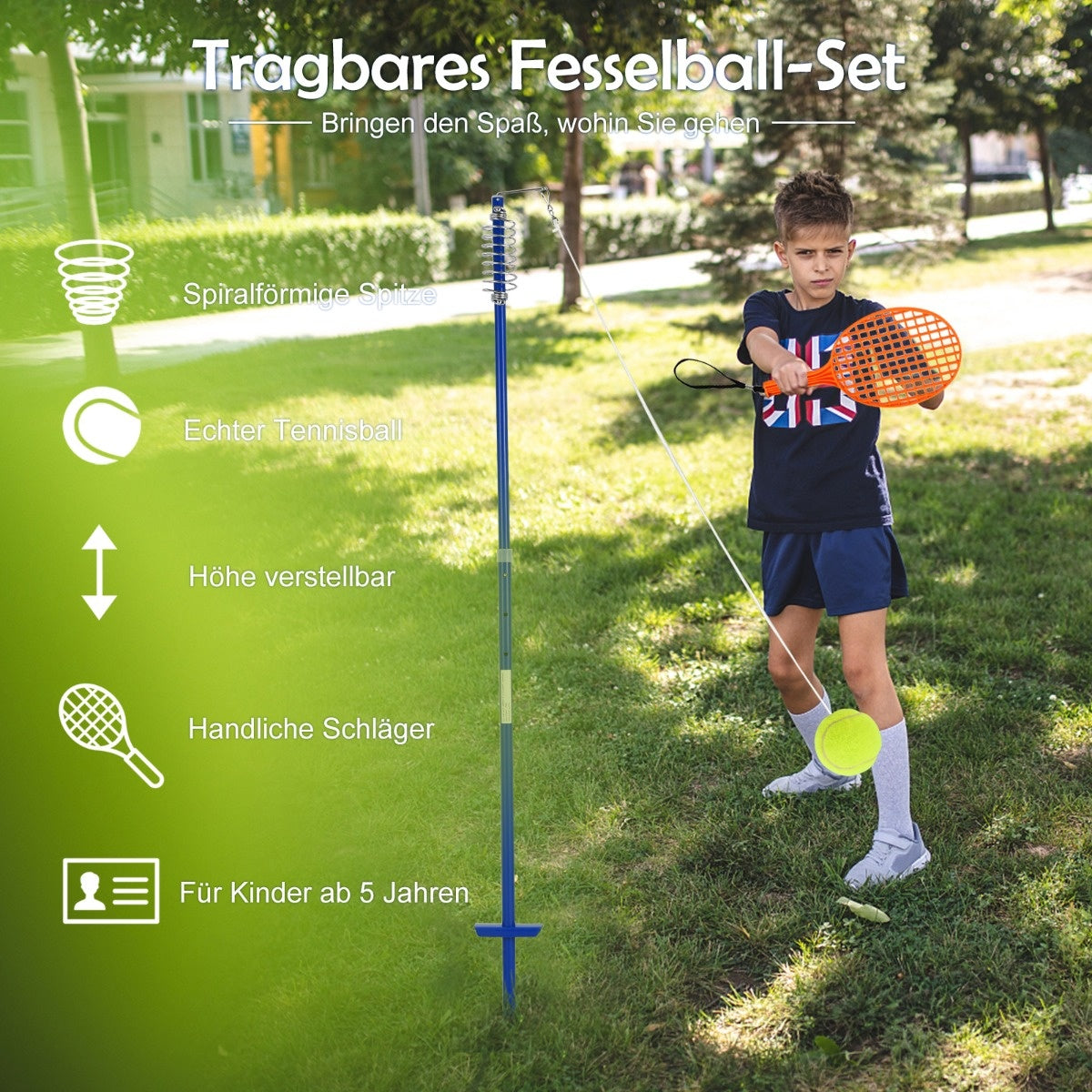 Coast Portable Tetherball Set 3-stufig höhenverstellbare Kugel Twistball Set