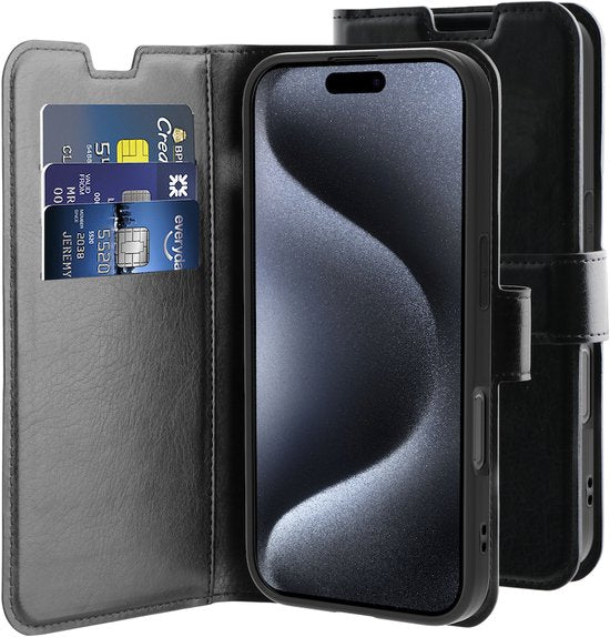 Behello Schutzhülle Buchhülle iPhone 16 Pro Gel Schwarz