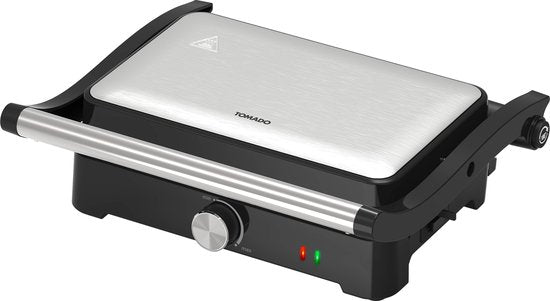 Tomado TGC3001S - Kontaktgrill - Toaster - Einstellbare Temperatur - PFAS frei - 1500W - Schwarz/RVS