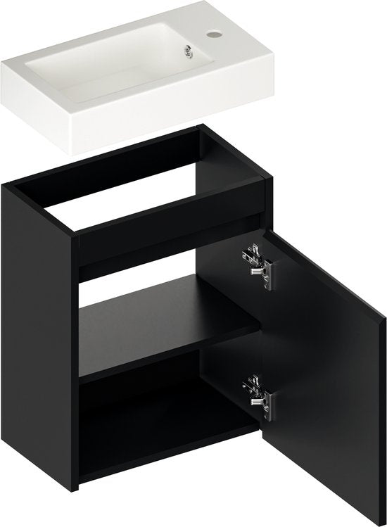 Mirlux WC-Schrank, mattschwarz – Waschbeckenunterschrank – WC-Schrank – WC-Möbel – 40 cm