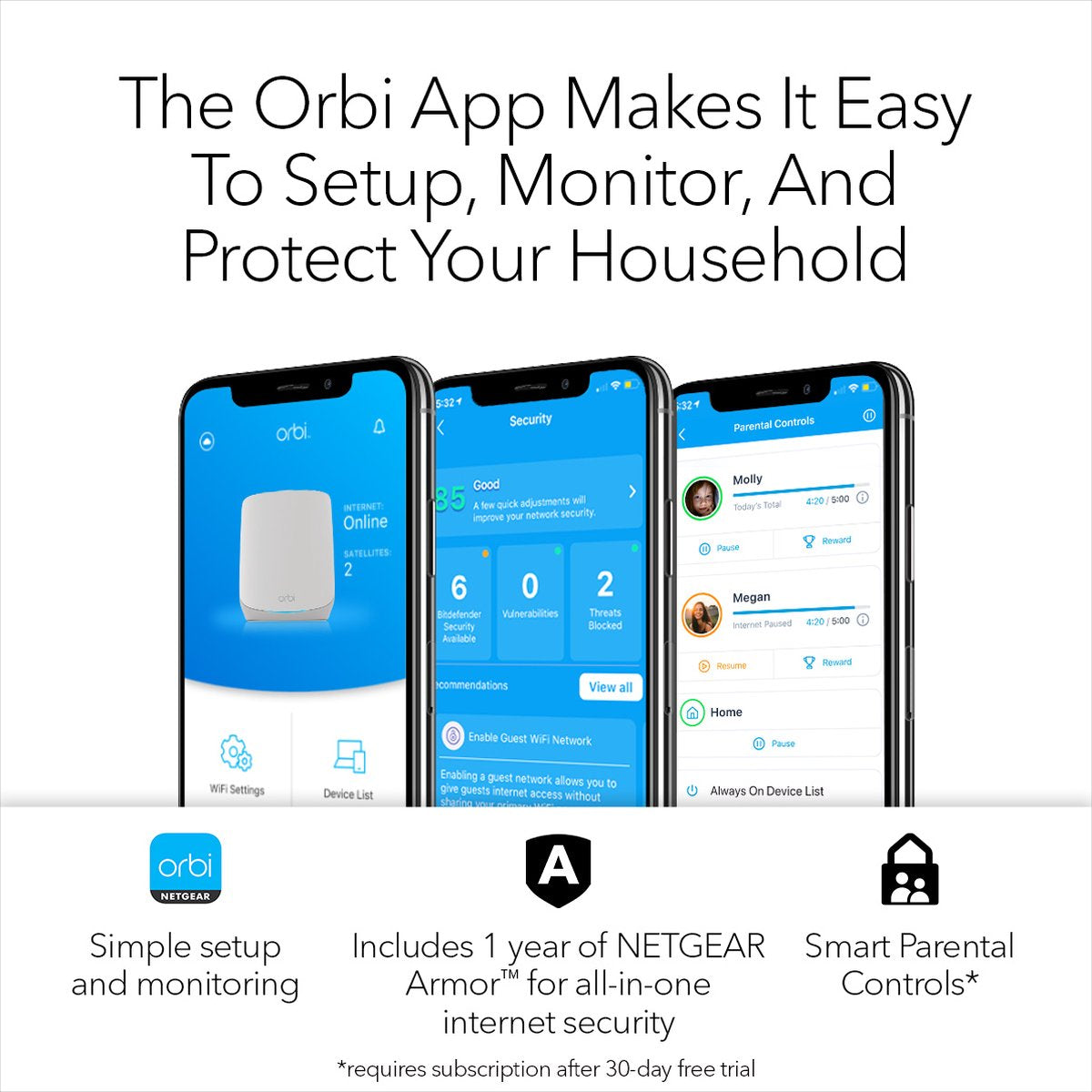 NETGEAR Orbi RBS760 - Mesh WiFi - WiFi-Verstärker - WiFi 6 - Tri-Band - Erweiterung