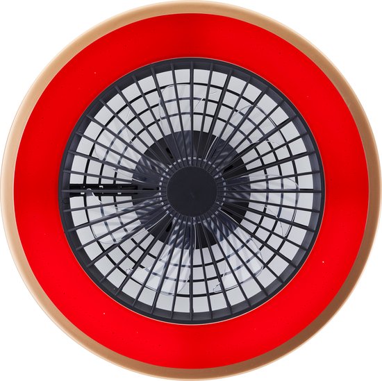 Brilliant Slimline - Deckenventilator - Mit Beleuchtung - LED 40W - 3000K-6500K - Dimmbar - Schwarz mit goldener Blende - Sehr leise