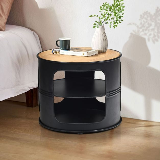 Coast Beistelltisch - 3 Schichten - 50x50x41,5 cm - Schwarz