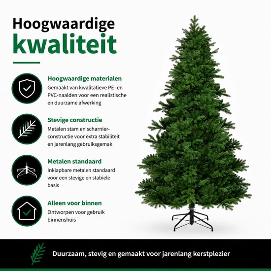 Black Box Trees Brampton Baum – Weihnachtsbaum in natürlicher Form – Weihnachtsdekoration für Wohnzimmer und Büro – Kunstbaum mit PE-Nadeln – Höhe 230 x Durchmesser 147 cm – Grün