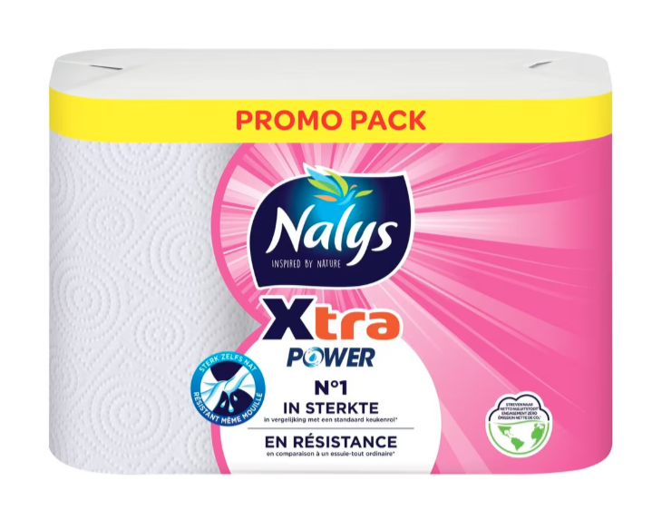 Nalys Xtra Power Küchenpapier Weiß - 6 Rollen - 3 Lagen - Extra stark & saugfähig