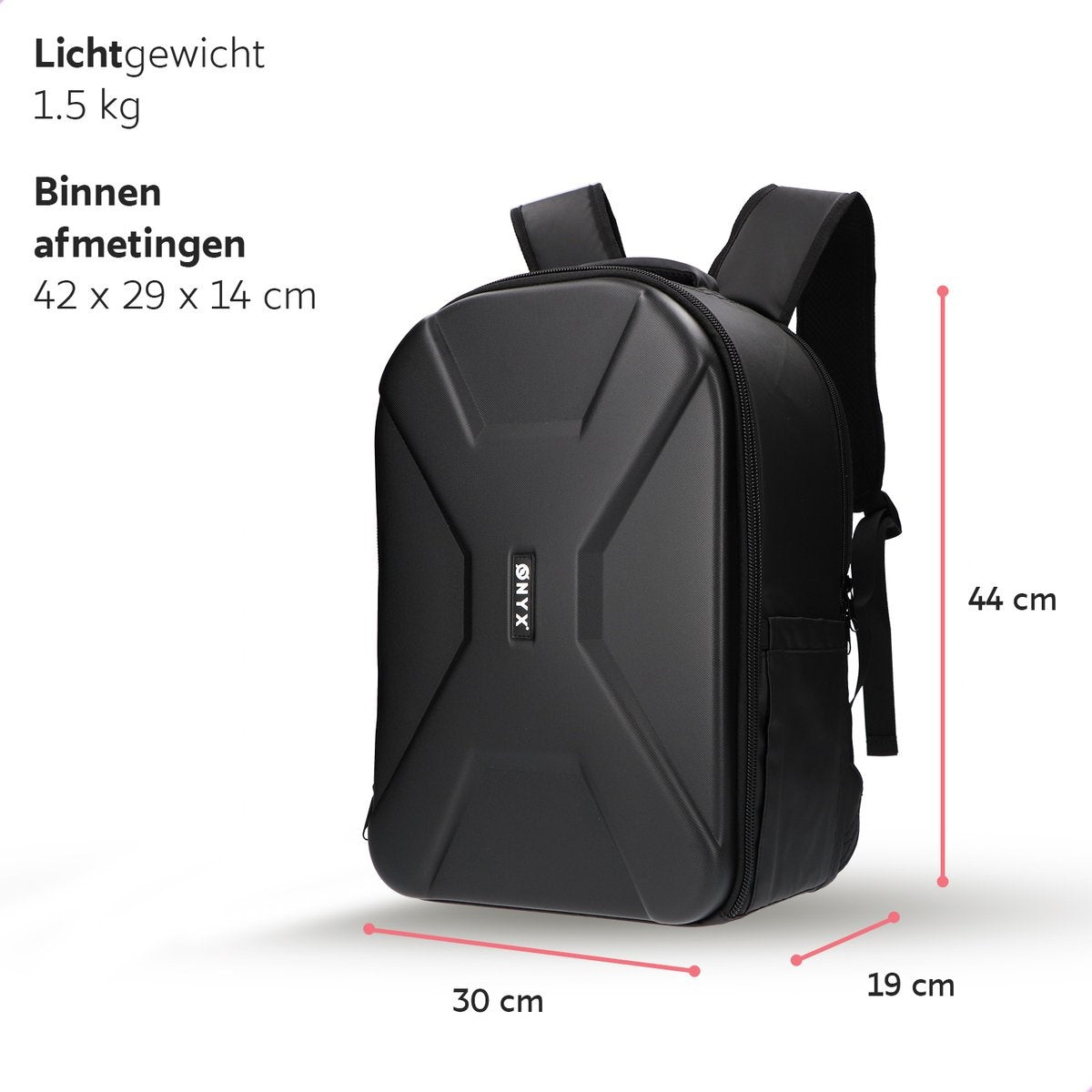 ONYX Kameratasche mit Laptop-Fach - SLR-Kamerarucksack - Spritzwassergeschützt - Drohnen - Hartschalen-Reisetasche