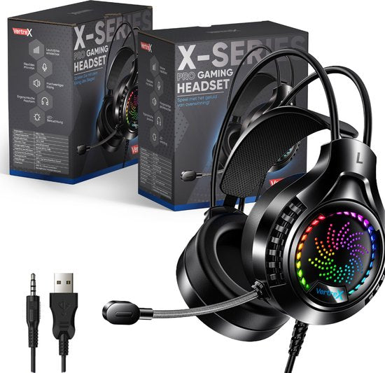 VERTREX Gaming Headset mit Mikrofon - PC, PS5, PS4, Xbox, Nintendo Switch - 7.1 Surround Sound