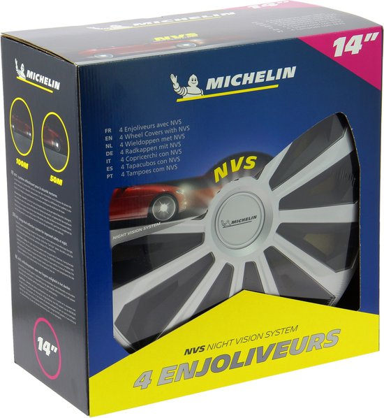 Michelin Radkappen 14 Zoll – schwarz/silber – 4 Stück