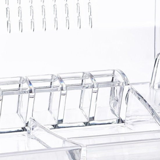 relaxdays make up organiser - acryl kosmetikhalter - kosmetik aufbewahrung - schmuckhalter transparent