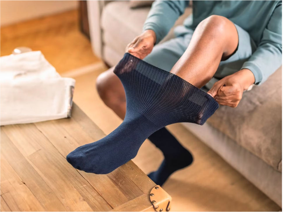 Bambus Diabetes Socken - Ideal für Thrombose - Unisex - 3 Paar - Marine