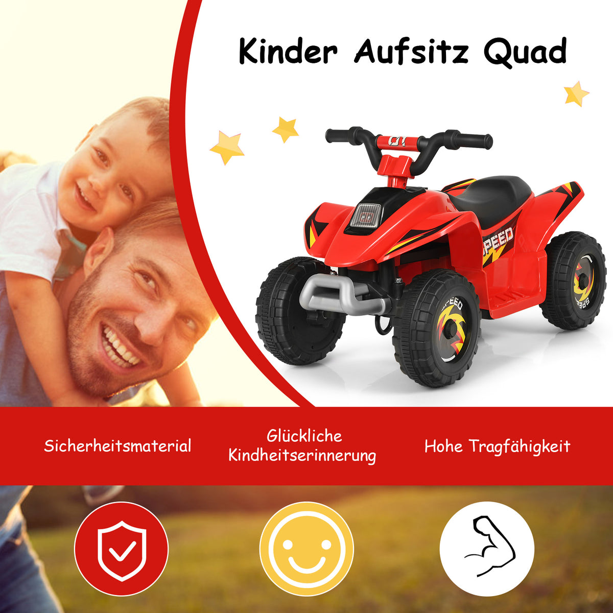 Coast 6V Elektro Kinderauto Mini Electroquad Kinderauto 73 x 40 x 44,5 cm rot