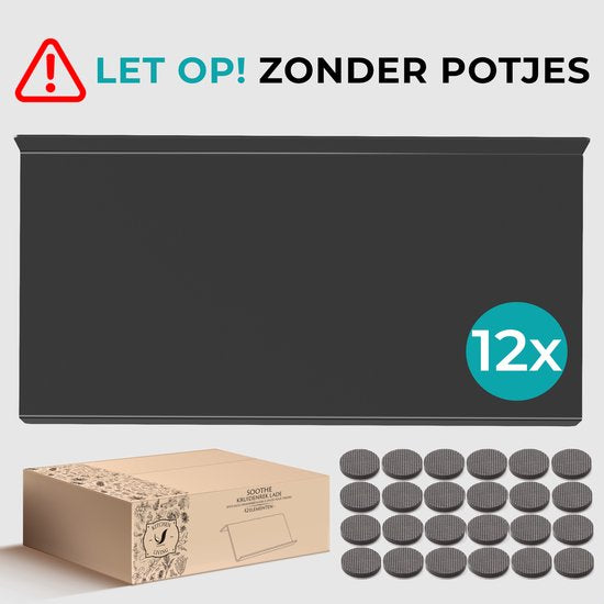 Soothe Gewürzregal Schublade für 48 Gewürztöpfe - ausziehbar - 12er Set - Gewürzorganisator - Gewürzregal - Gewürzregal - Edelstahl