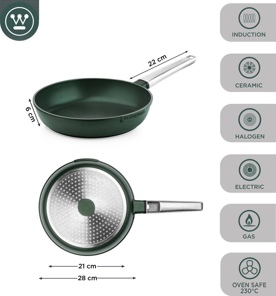 Westinghouse Performance Series Bratpfanne - Backofen geeignet - 28 cm - Grün