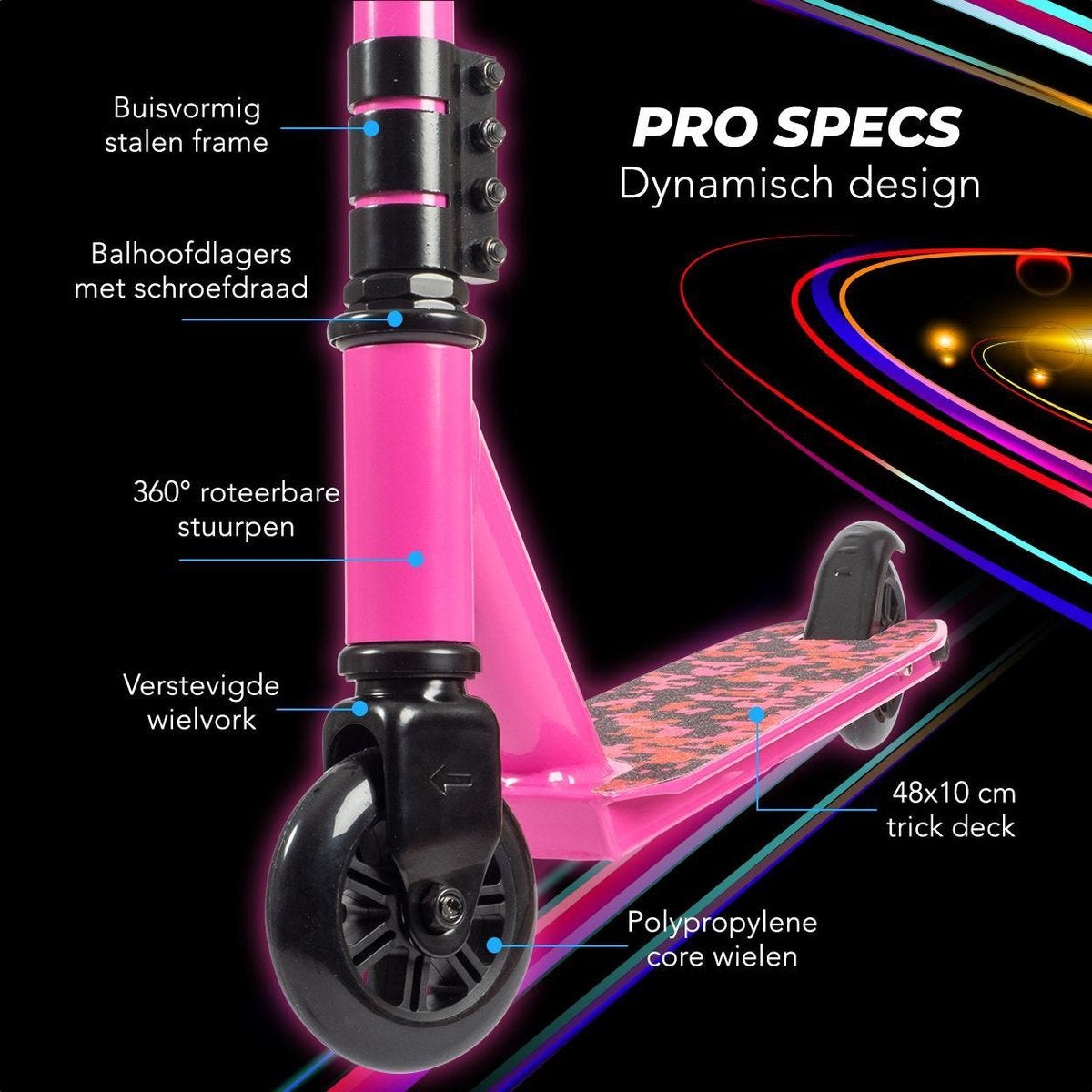 LifeGoods StuntRider - Stunt-Scooter - Stufe 8+ Jahre - 100mm Räder - Jungen/Mädchen - Pink