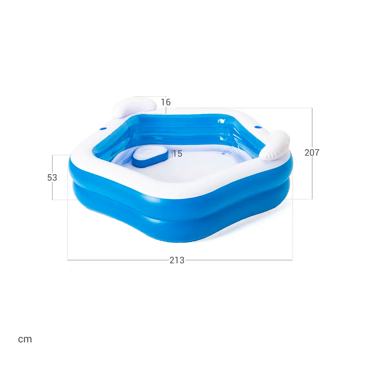 Bestway Aufblasbares Familienschwimmbecken „Backyard Oasis“ – 213 x 206 x 69 cm