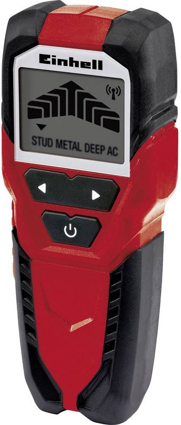 Einhell Digitaler Leitungsfinder TC-MD 50 – Erkennungstiefe Holz: 19 mm – Metall: 19 mm – Eisen: 50 mm – Kupfer: 38 mm – Leiter: 50 mm