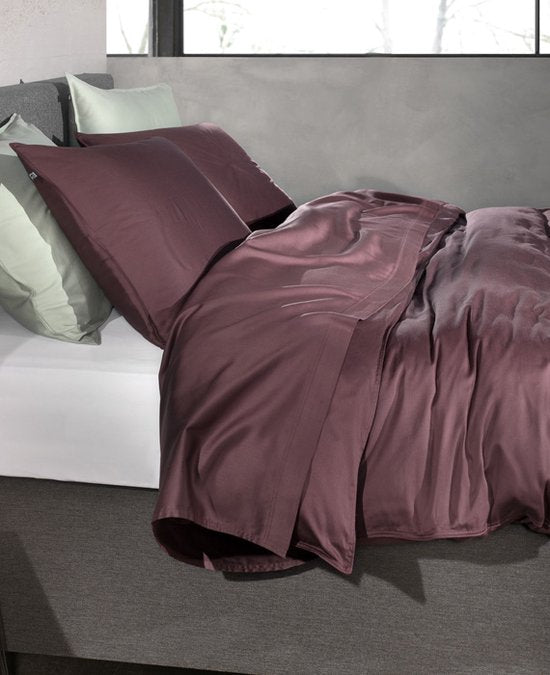 Zohome Bettbezug Satinado - Uni-Bettwäsche - 140x220 - Lila - 100% Baumwolle Satin-Bettbezug