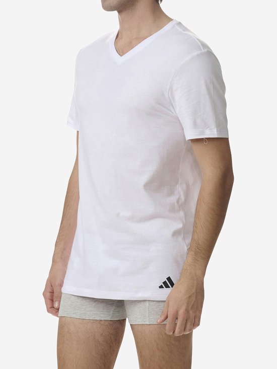 Adidas Sportswear – Active Core Cotton – T-Shirts mit V-Ausschnitt – Herren-Unterhemd – Weiß - Größe XL