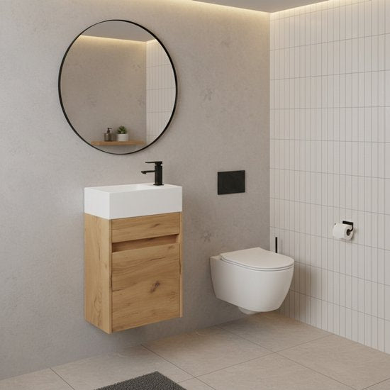 VDD – WC-Schrank – WC-Schrank ohne Waschbecken – WC-Schrank aus Eiche – Waschbeckenunterschrank – Waschbeckenunterschrank