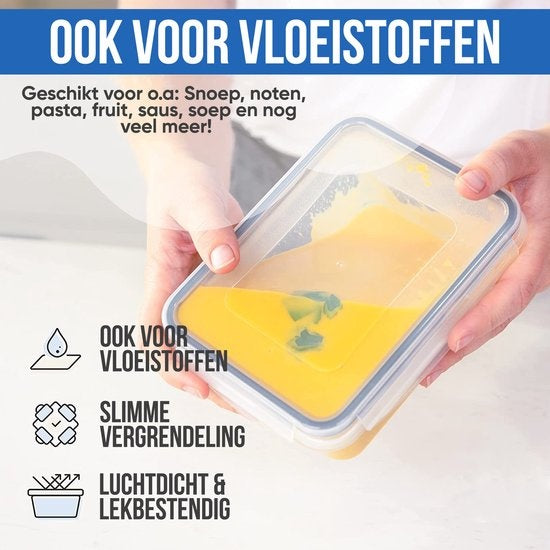 Strex Food Storage Containers - Meal Prep Containers - Kunststoff-Gefrierschrank-Container - mit Deckel - 18 Stück Set - BPA Free Microwave Containers