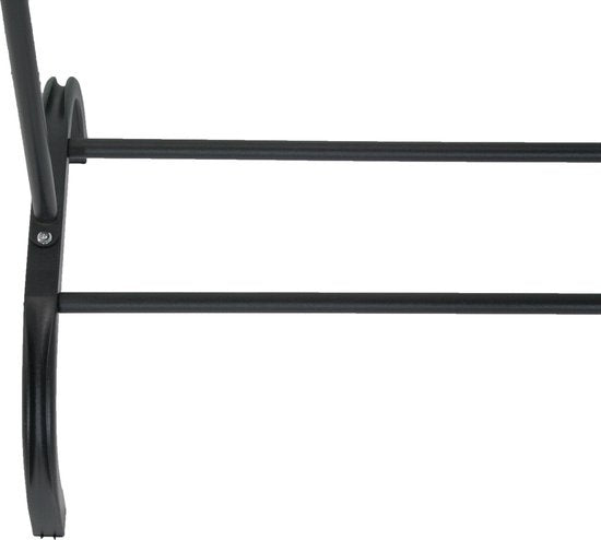 Lowander Kleiderständer 150x110 cm - Kleiderstange | Garderobenständer - Mit Ablagefläche für Schuhe - Schwarz